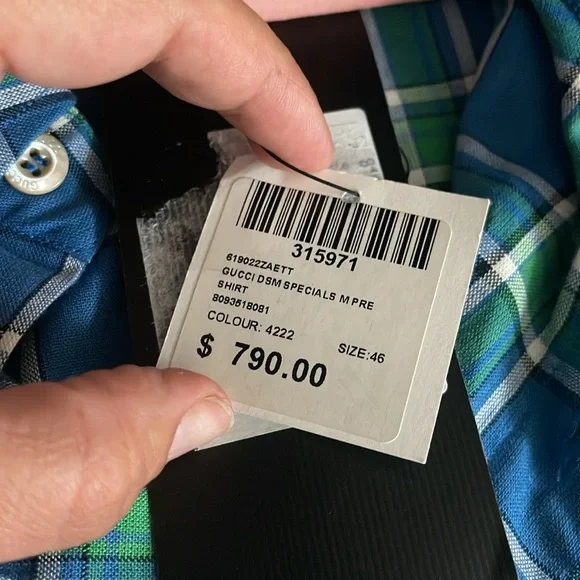 Gucci Blue Plaid Shirt